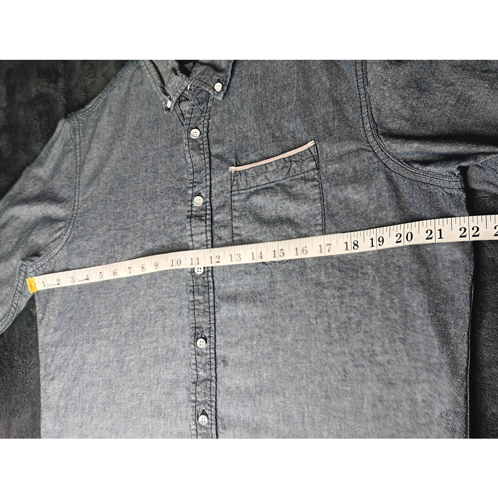 Adam Levine Women's Small Band Shirt Blouse Blue Cotton Button Up Maroon 5 - Picture 9 of 10
